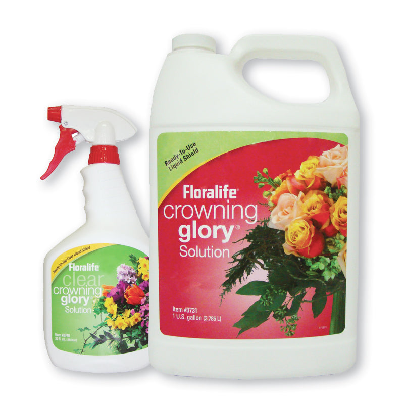 Spray protector para flores, reduce la pérdida de agua, mantiene frescura y colores vibrantes. Previene derramamiento de flores secas y retrasa el deterioro de flores frescas. Ideal para boutonnieres, ramilletes y arreglos de boda. Listo para usar, sin residuos. Disponible en botella con atomizador de 32 oz y bote de 1 galón.