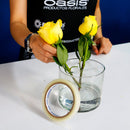 Cinta adhesiva resistente al agua para superficies limpias y secas. Perfecta para vidrio, cerámica, plástico o metal. No se pega a las manos. Disponible en piezas individuales de 1/2” y 1/4”.