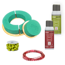  Kit de Navidad completo: incluye una corona chica y disco OASIS®, Ubermatte Radish, Ubermatte Sprout, alambre de perlas verde claro y alambre de aluminio diamante rojo. Perfecto para tus decoraciones festivas.