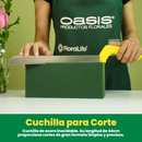 Kit OASIS®: tijera, navaja, limpia tallos, mandil y cuchilla para espuma. Perfecto para profesionales y entusiastas de la floristería.