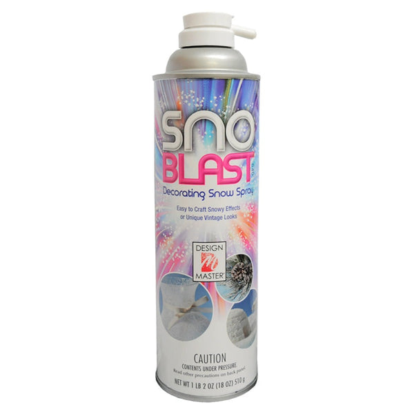 Crea efectos nevados con SNO BLAST spray. Secado rápido y textura porosa, ideal para diversas superficies. Fácil de aplicar y limpiar. 18 oz (510 g).