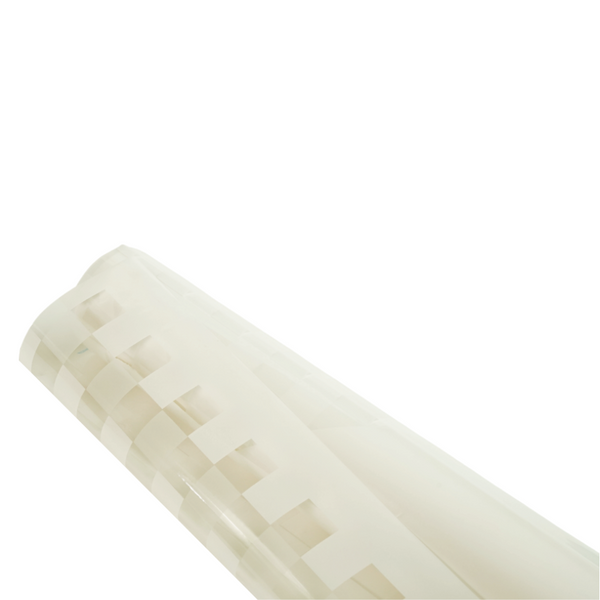 PAPEL CELOFAN BLANCO CON CUADROS